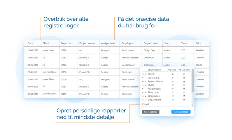 Rapporter i Eazyproject